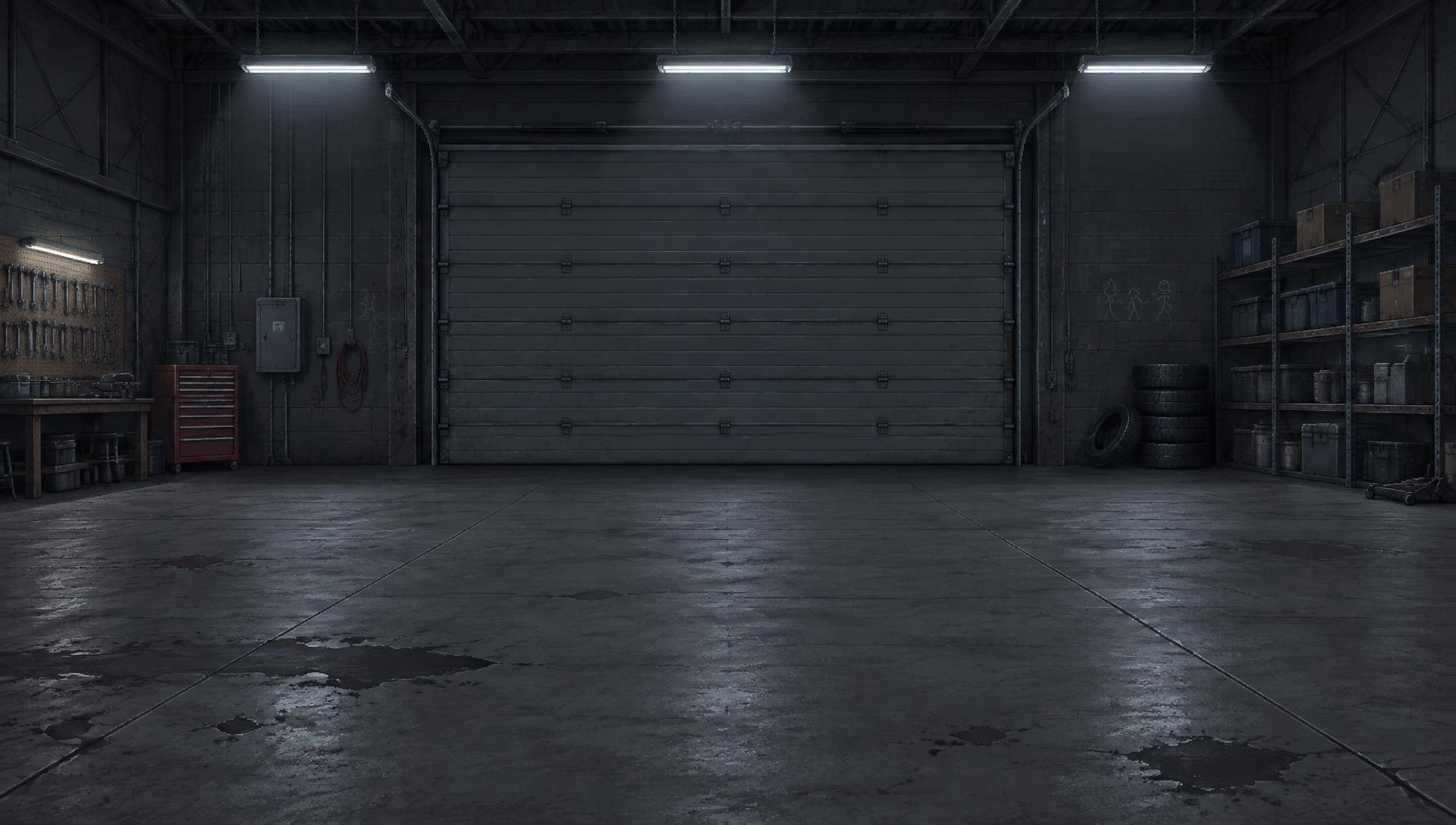 A huge dark garage where a Solana wallet's live value is visualized as a physical pile of pixel money